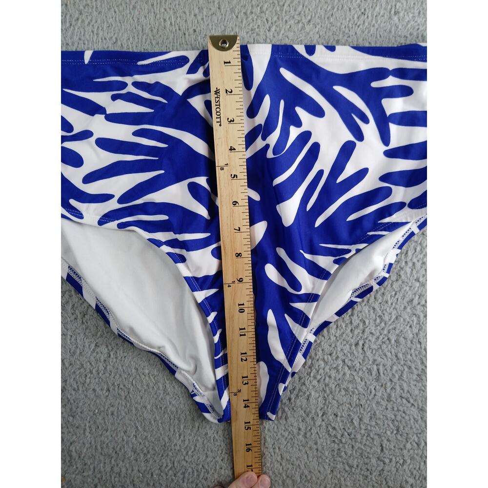 Kona Sol Swimsuit Womens 1X (17-18) Blue Bikini Padded Underwire High Waist NWT - Picture 9 of 13